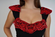 Carica l&#39;immagine nel visualizzatore di Gallery, Accessorio Collo - Varianti: Nero Paillettes e Pizzo Rosso
