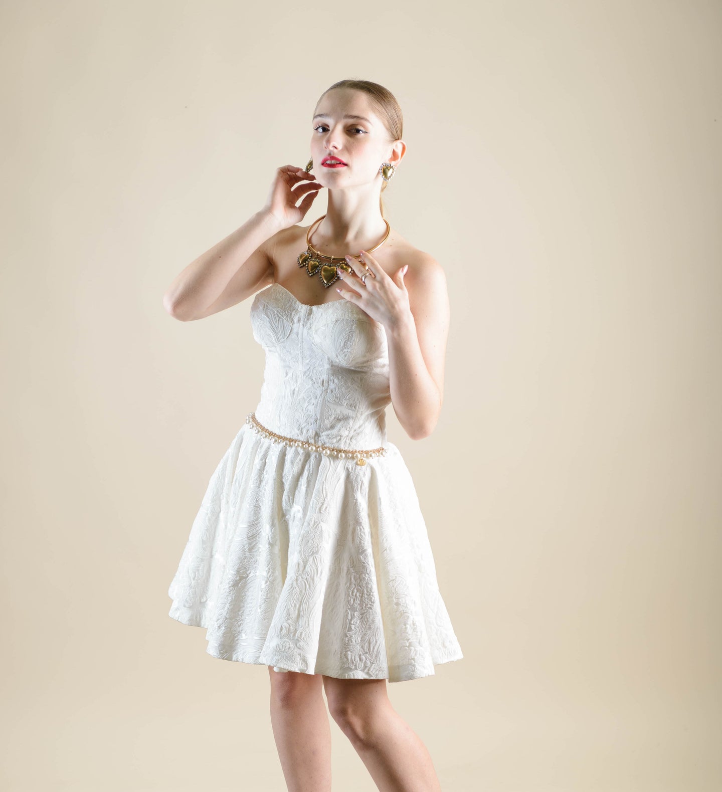 Abito cuore in jacquard